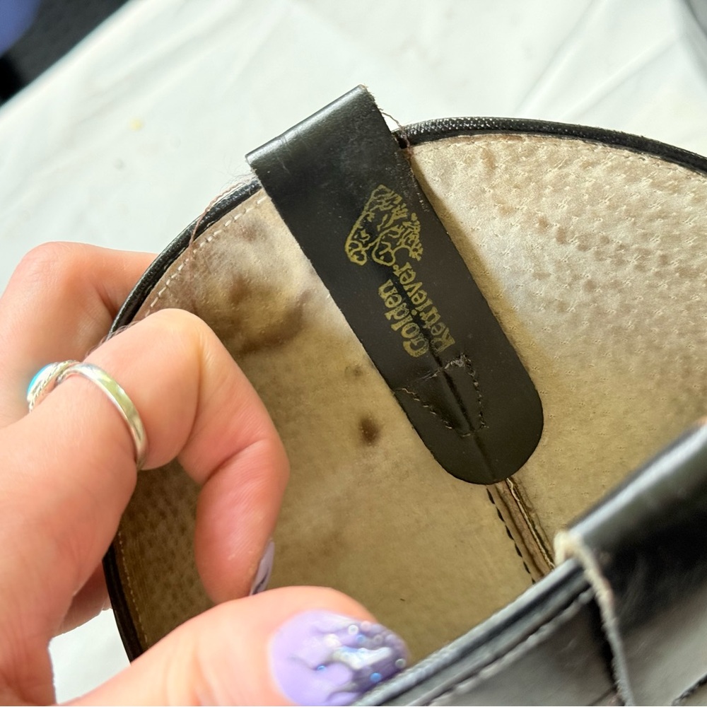 Golden Retriever Black Leather Cowboy Boots - Picture 11 of 13